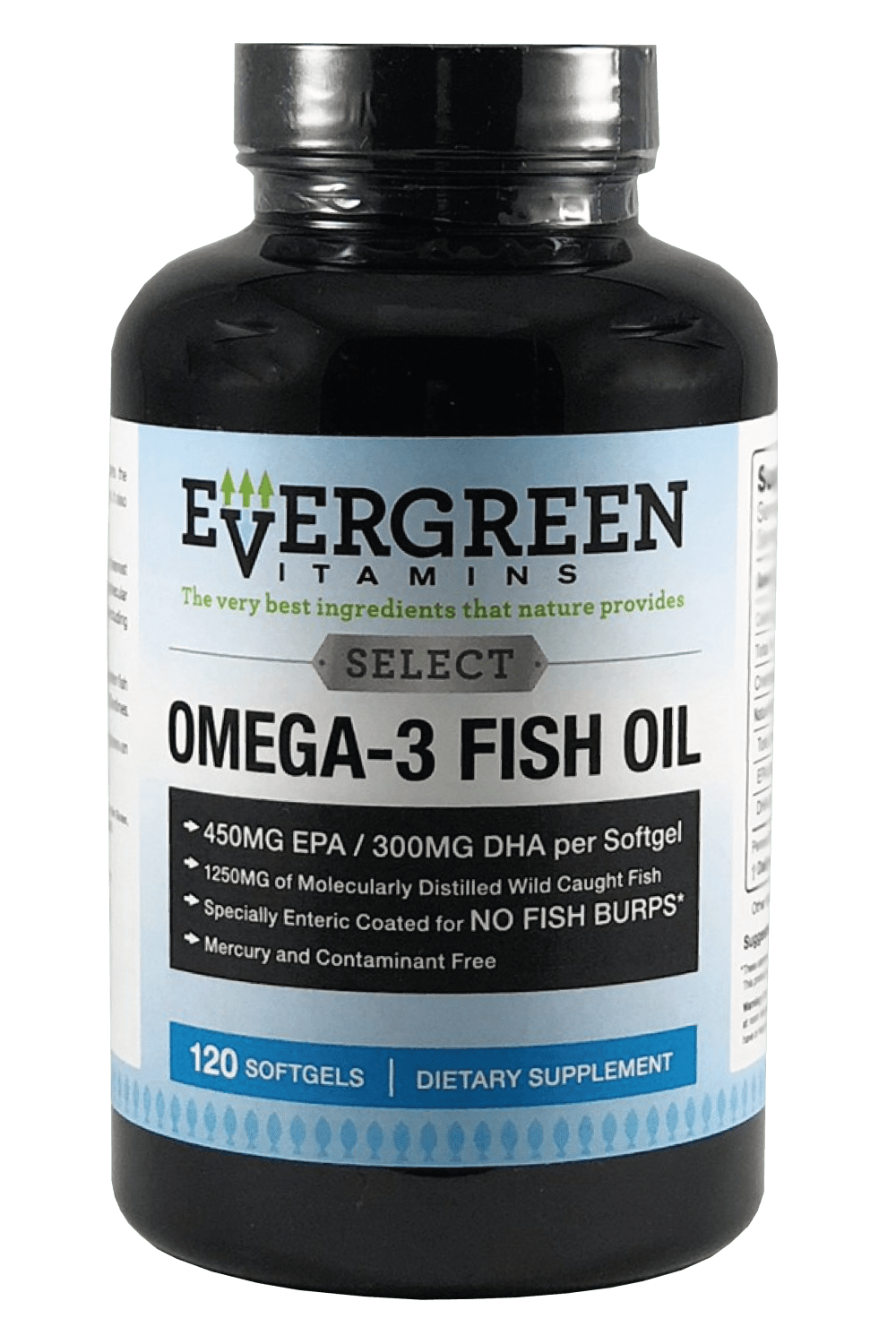 EverGreen Omega 3 Fish oil Highest EPA/DHA pure enteric coated 120 gels