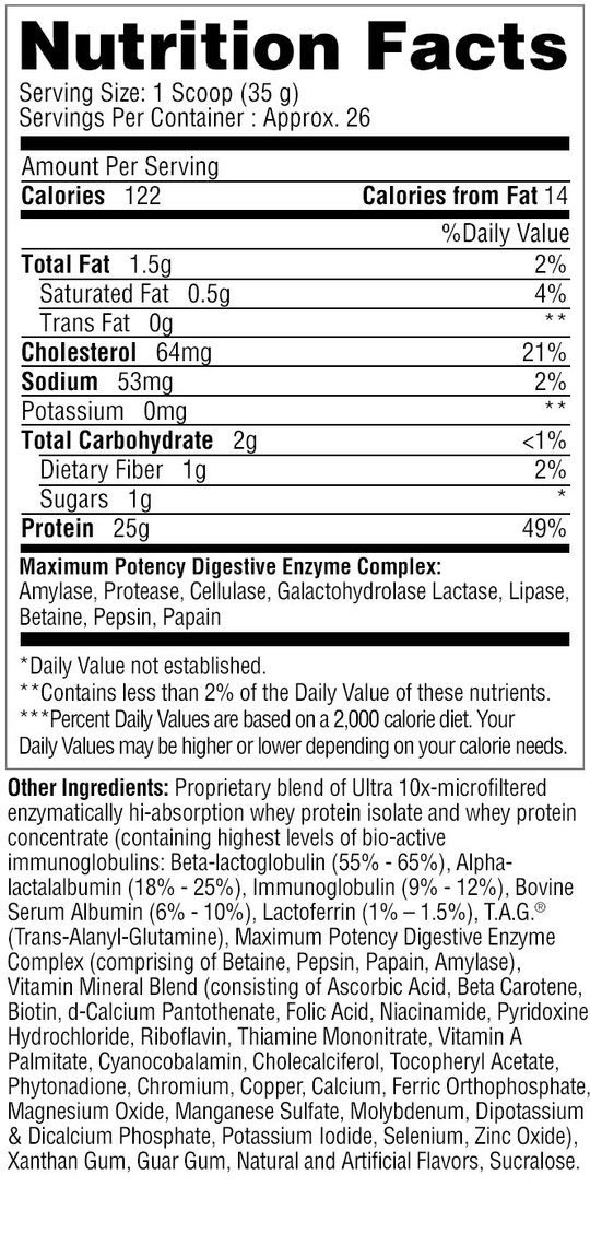 Metabolic Nutrition Protizyme Whey Protein 2lbs Vanilla Cake
