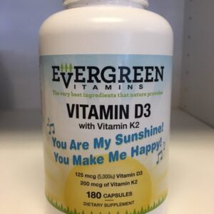 EverGreen Vitamin D 5000IU with Vit K2 200mcg 180 caps